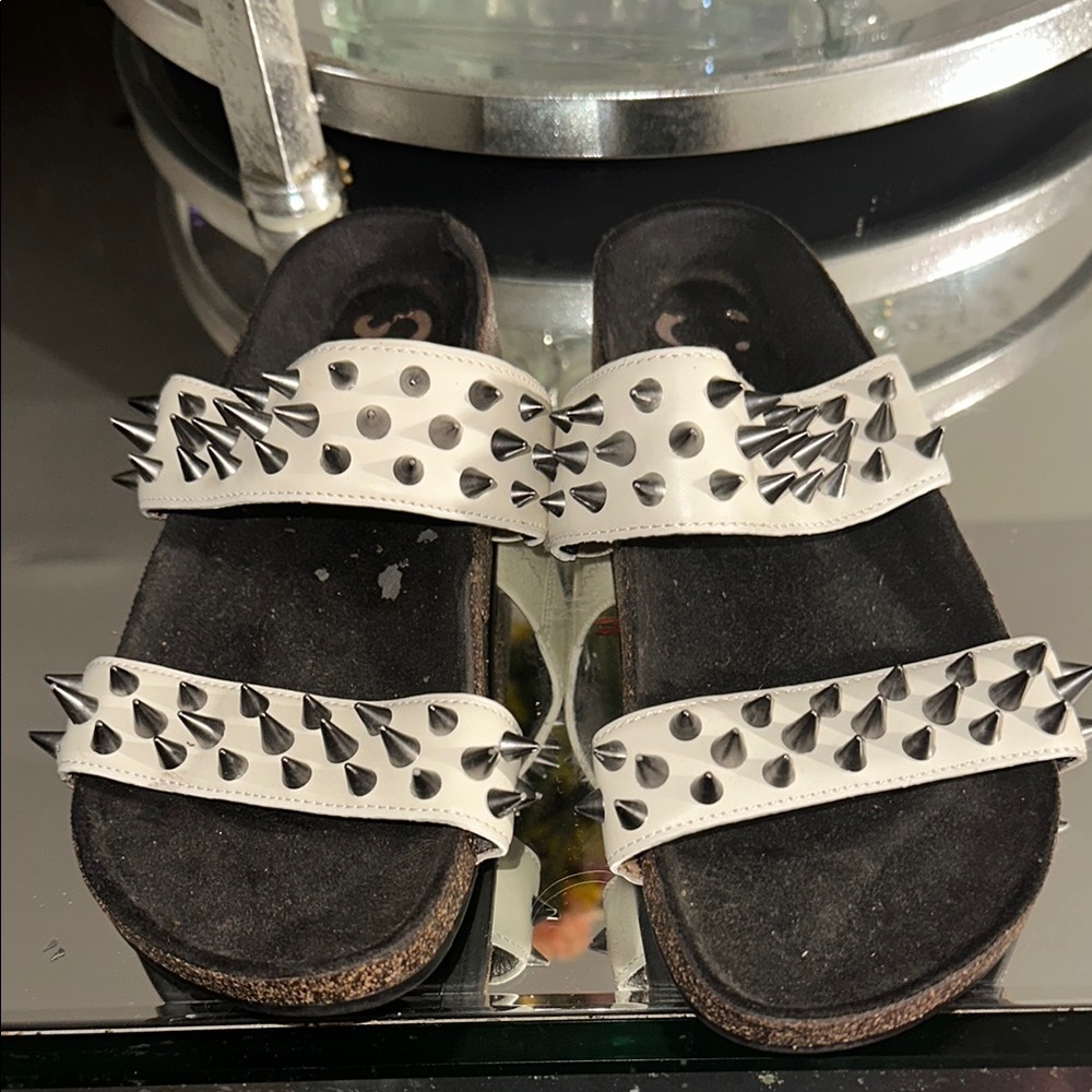 Spiked Sandals - Black and White